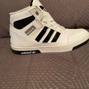 adidas White & Black Hightop Sneakers